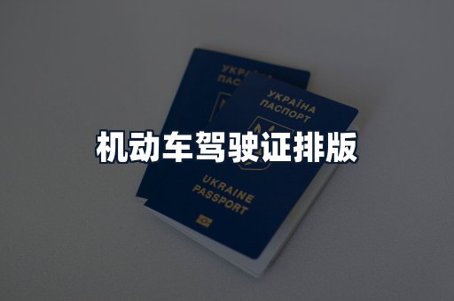 机动车驾驶证排版